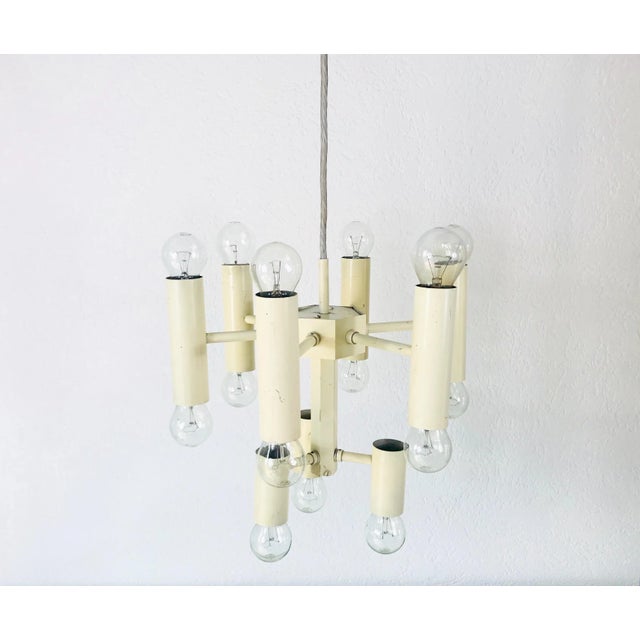 Gaetano Sciolari 1960s Sciolari 9-Arm White Chandelier For Sale - Image 4 of 13