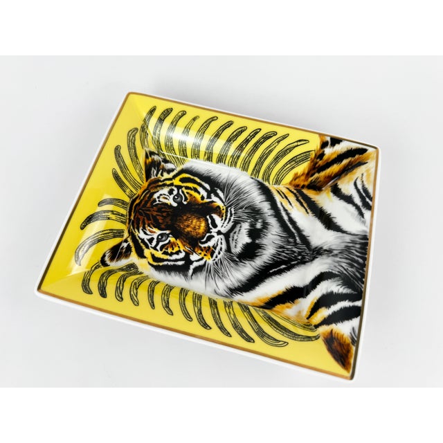 Hermès “Tigre Royal” Porcelain Catchall Vide-Poche by Christiane Vauzelles For Sale - Image 10 of 10