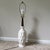 Wood 1960s Mid-Century Modern White Ceramic Table Lamp With Walnut Wood Neck and Lampshade For Sale - Image 7 of 12