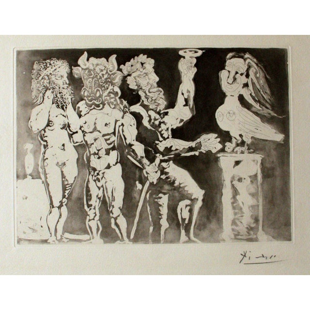 Modern Pablo Picasso, Personnages Masqués et Femme Oiseau, Etching, 1934 For Sale - Image 3 of 3