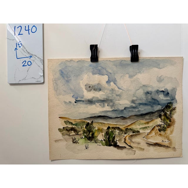 Paper Henry Emil Salloch Original Watercolor on Paper Cerrillos, New Mexico. 1955. For Sale - Image 7 of 7
