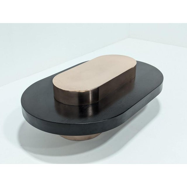 Copper and Wood Coffee Table For Sale - Image 4 of 18