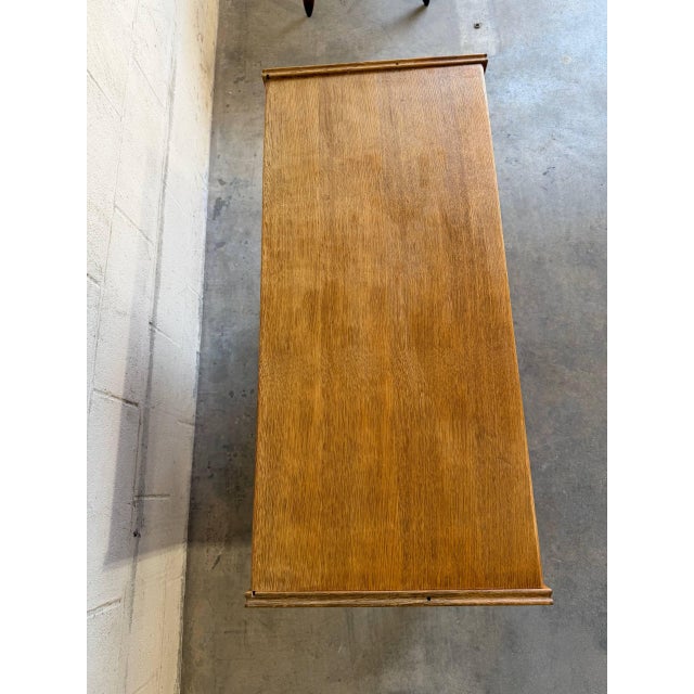 Vintage Danish Oak Cabinet in Style of Henning Kjærnulf Scandinavian Rustic Sideboard For Sale - Image 4 of 10