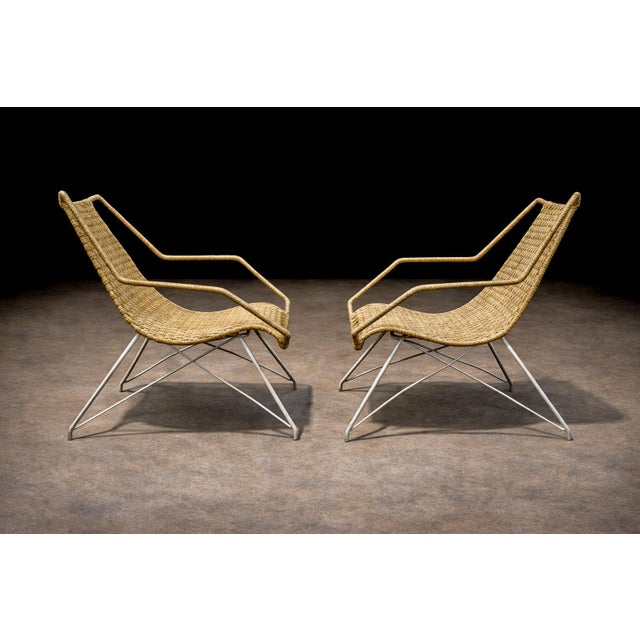 1950s Brazilian Modern Armchairs in Iron & Sisal, Carlo Hauner, 1950s For Sale - Image 5 of 14