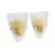 An elegant pair of Murano glass wall lamps, featuring a refined fan shape with a hammered surface and vertical grooves...