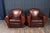 Brown Art Deco French Moustache Back Leather Club Chairs, 1930, Set of 2 For Sale - Image 8 of 18