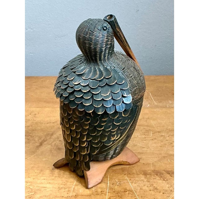 Auburn Vintage Shanghai Weave Rattan Pelican Basket For Sale - Image 8 of 13