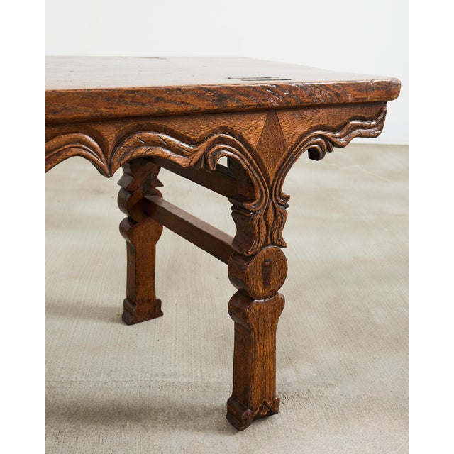 Wood Rustic Anglo-Indian Carved Hardwood Bench Seat For Sale - Image 7 of 12
