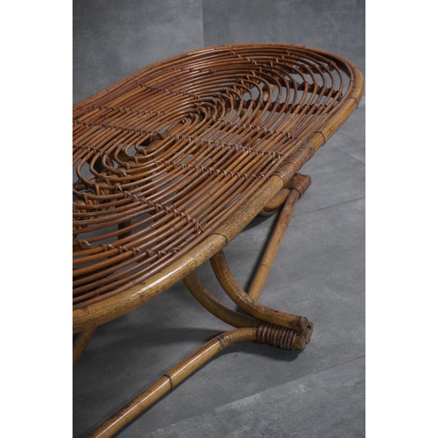 Mid-Century Modern Low Wicker Table, 1960s For Sale - Image 3 of 5