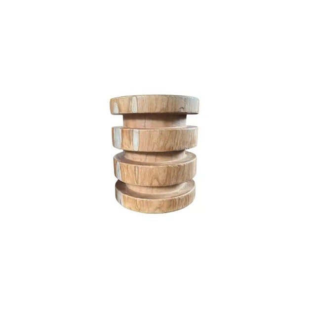 Sculptural Teak Wood Side Table For Sale - Image 4 of 5