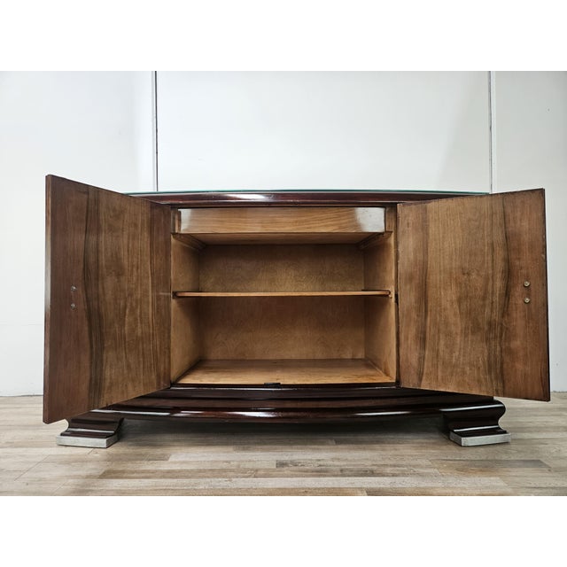 Art Deco Milanese Sideboard in Walnut Burl with Mirrored Top, 1940 For Sale - Image 18 of 18