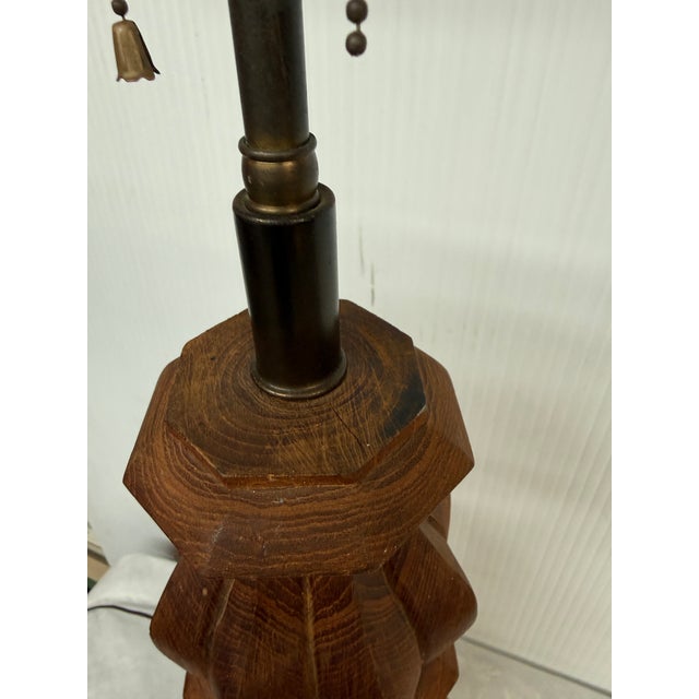 Mid 20th Century Carved Column Table Lamp For Sale - Image 12 of 12