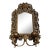 Antique Brass Mirror Wall Scone With Candleholders For Sale
