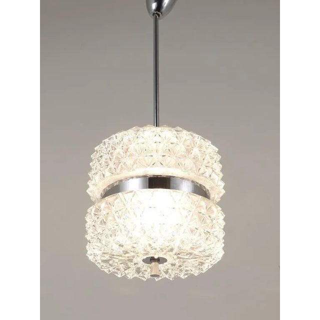 Chrome and Faceted Glass Pendant Light by Carl Fagerlund, 1960s For Sale - Image 9 of 11