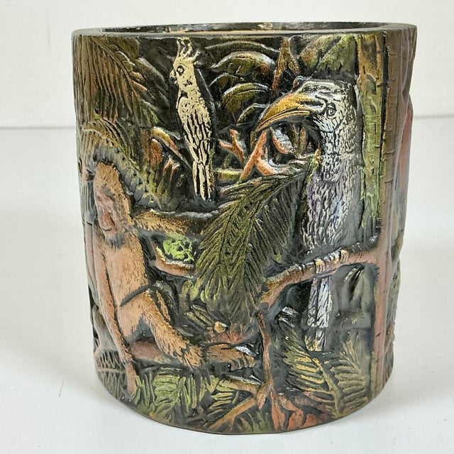 Ceramic 1980s Vintage Safari Jungle Coastal Boho Chic Planter For Sale - Image 7 of 11