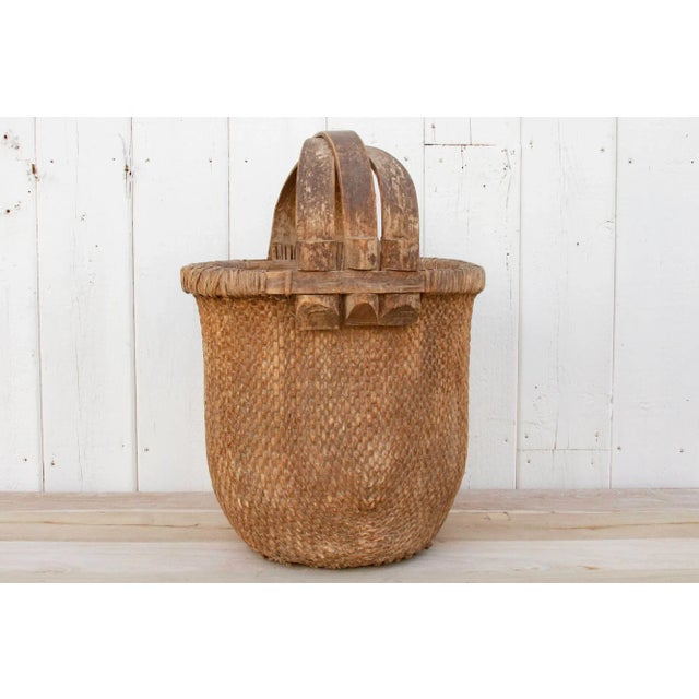 Tan Country Woven Fruit Basket For Sale - Image 8 of 11