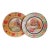 Pair of Czech Folk Art Pyrography Hand-Painted Wooden Decorative Plates For Sale