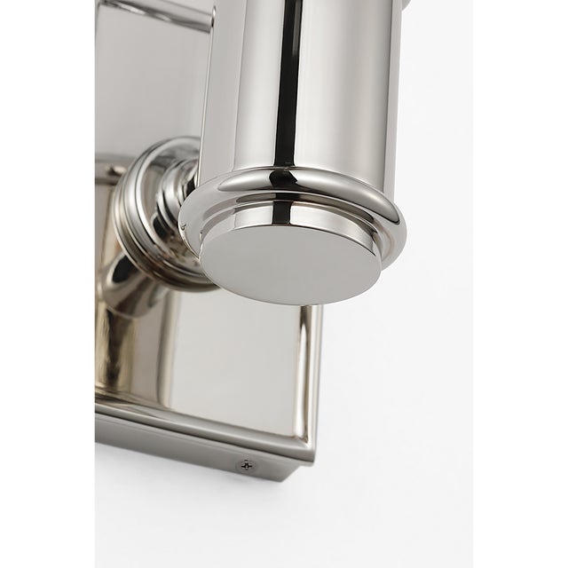 Visual Comfort Chapman & Myers for Visual Comfort Signature Owen 14" Single Bath Light in Polished Nickel with White Glass For Sale - Image 4 of 9