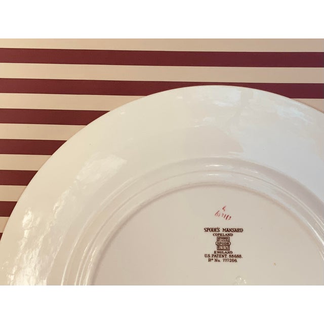 1930s Copeland Spode Mansard Red Rose Cream Bone China Dinner Plates - Set of 4 For Sale - Image 6 of 18
