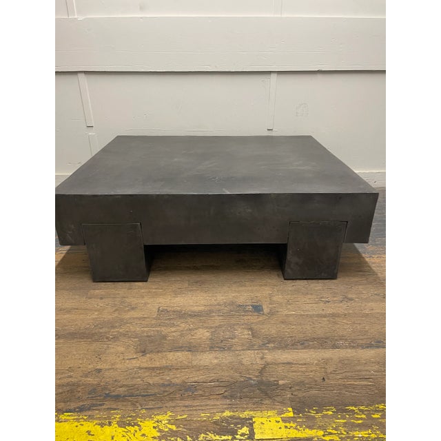 Gray 1990s Vintage Geometric Concrete Coffee Table For Sale - Image 8 of 14