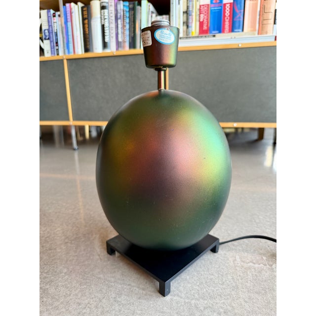 Vintage Fine Art Lamps Iridescent Metal Spherical Table Lamp Dimmer For Sale - Image 11 of 15