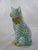 A piece no longer available from Herend, this green fishnet Cat wears a beautiful 24K gold bow and stands an impressive 5"...