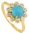 1.25ct Turquoise & Diamond Floral Vintage Cocktail Ring Size 5 in 14k Yellow Gold For Sale