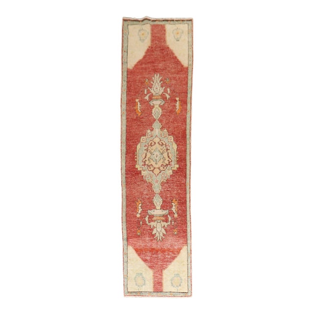 Zabihi Collection Turkish Narrow Red Runner For Sale