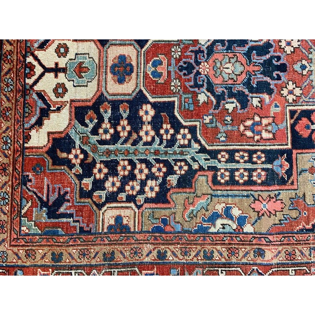 Antique Persian Heriz DREAM in Rare Lattice Design Rug 9.2 x 11.6 For Sale - Image 10 of 11