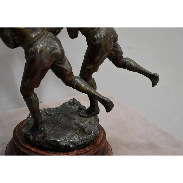 Brown Regula Figure of Rugby Players by Rancoulet, 20th Century For Sale - Image 8 of 12