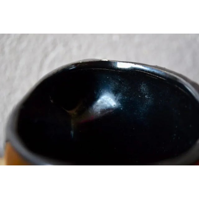 Black and Orange Vase in Free Shape For Sale - Image 6 of 8