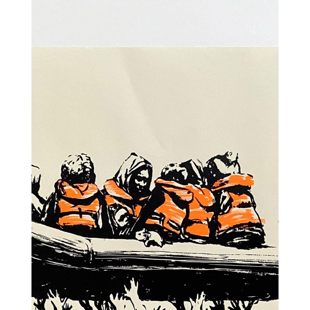 Paper Banksy Migrant Boat Poster From Banksy Area Terminal 1 Glastonbury 2025 For Sale - Image 7 of 9