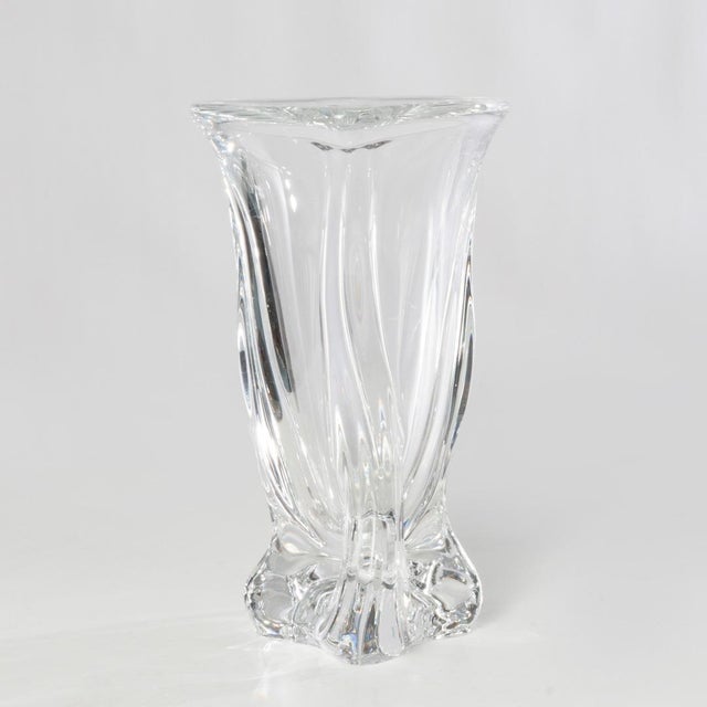 Mid-Century Modern Mid 20th Century Vannes France Crystal Vase For Sale - Image 3 of 8