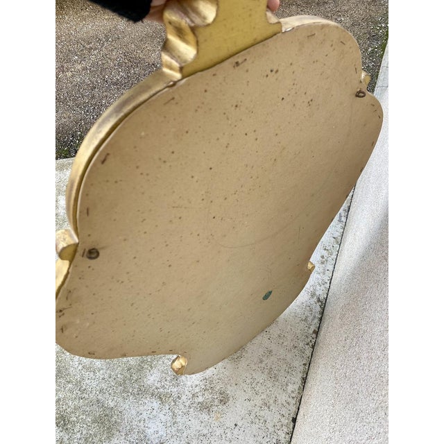 Vintage Louis XV style baroque wood and gilded plaster mirror, rocaille. Dimensions: height 89, width 60, depth 5.