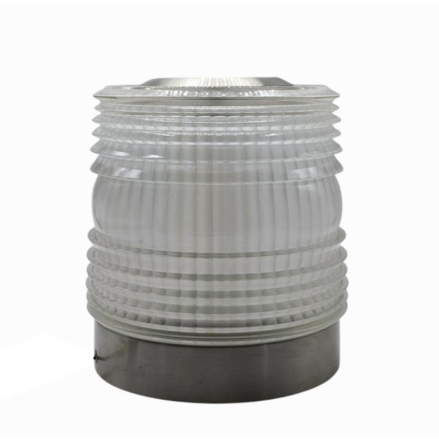 Glass Fresnel Table Lamp from Oluce, Italy 1960s For Sale - Image 11 of 11