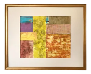 Vintage Abstract Mixed Media Painting Collage