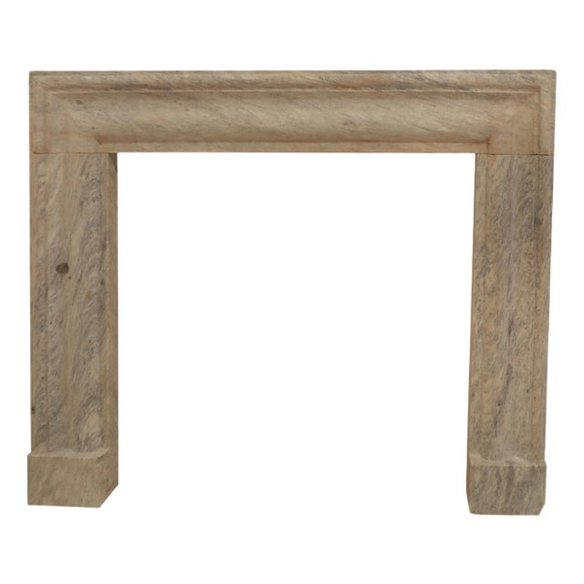 20th Century Minimalist Limestone Fireplace Surround in Honed Finish For Sale