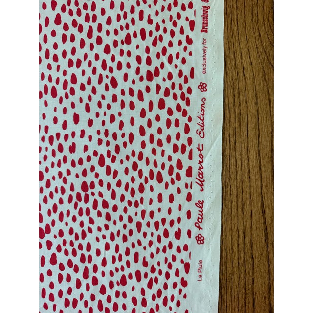 Textile Brunschwig Fils Paule Marrot “La Pluie” Fabric 8 Yards Cotton in Red For Sale - Image 7 of 7