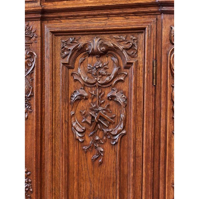 Brown Liège Carved Oak Cabinet For Sale - Image 8 of 14