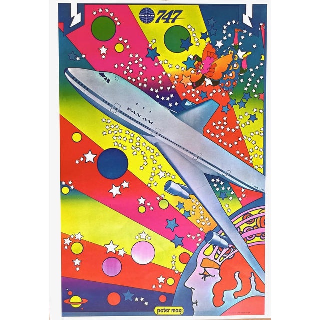 Artist: Peter Max Country: Germany / USA Title: Pan Am Medium: Offset Paper Size: 16.5 x 11 inch Marks: Not signed, not...