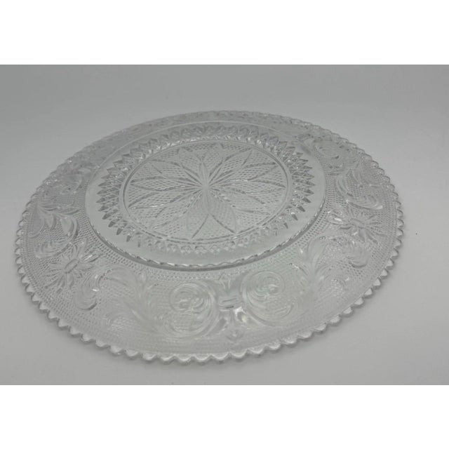 English Vintage Westmoreland Crystal Princess Feather Pattern Salad Plate 8" For Sale - Image 3 of 9