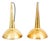 Mid 20th Century Danish Modern Gold Brass Pendant Lights - a Pair Rewired For Sale