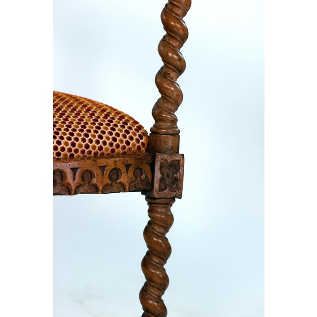 Gothic Revival Yew Tub Chair With Barley‑Twist Supports, Circa 1880 For Sale - Image 17 of 18