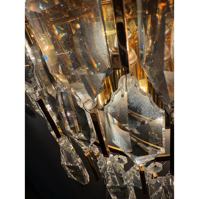 Hollywood Regency Lead Crystal and Gold Wall Lights, Palwa, 1970s, Set of 2 For Sale - Image 6 of 18