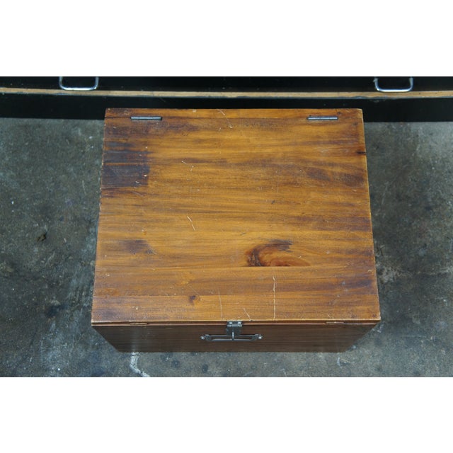 Vintage Rustic Philippines Pine Filing Box File Cabinet Chest With ...