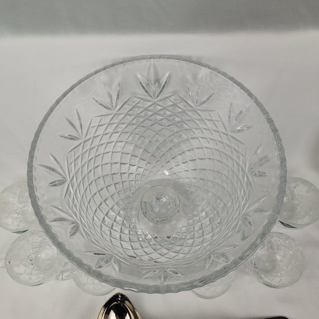 Shannon Crystal by Godinger 10-piece punch set crafted from 24% lead crystal. This elegant collection includes a large...