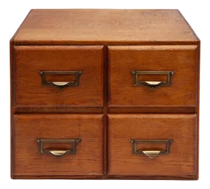 4-Drawer Archive Desk Cabinet, 1930s