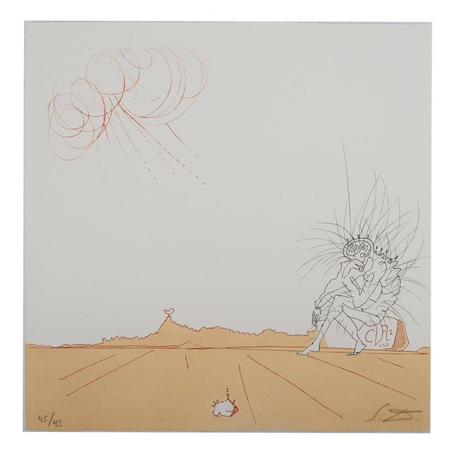 Salvador Dali, Nude, Iberian Landscape, Surrealist Thinker, 1980, Engraving For Sale