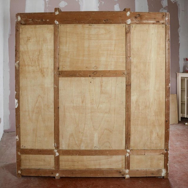 Brown Vintage Pink-Stained 4-Door Wardrobe For Sale - Image 8 of 18