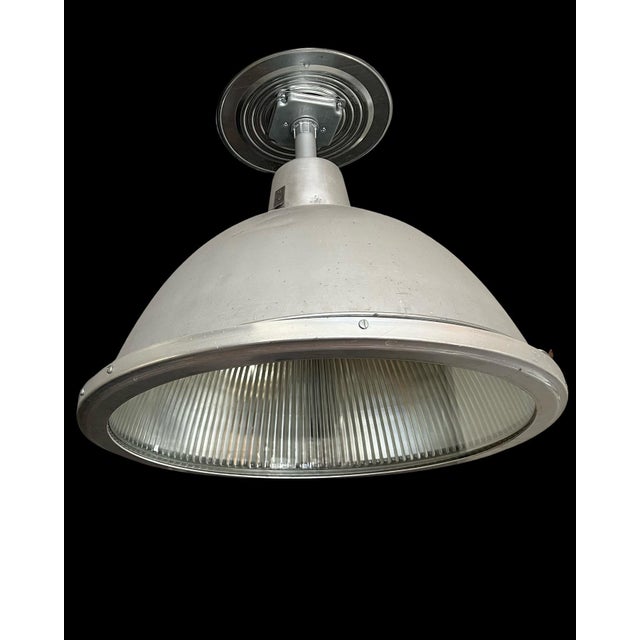 Metal Lot of 12 -- Extra Large 22" 1940s Industrial Holophane Pendants For Sale - Image 7 of 10